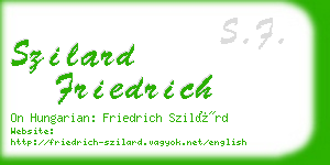 szilard friedrich business card